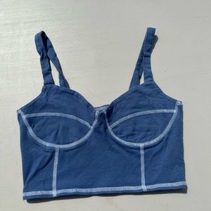 pacsun blue with white crop top